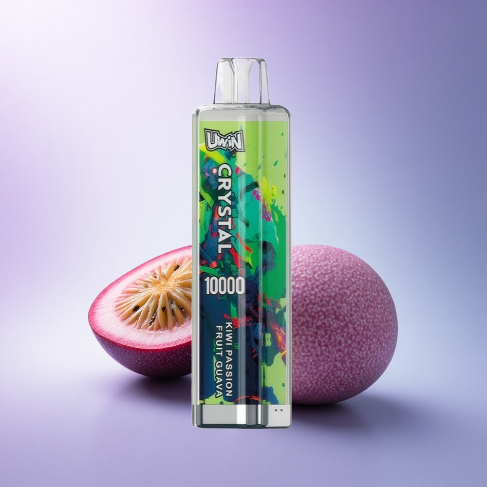 Uwin Crystal 10000 Puffs Kiwi Passion Fruit Guava RGB Lights 650mAh Rechargeable 18ml