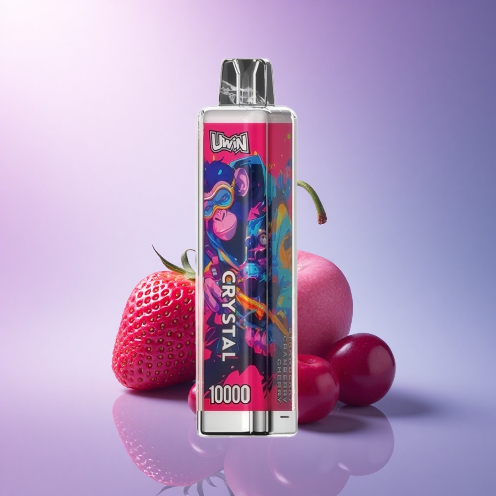 Uwin Crystal 10000 Puffs Strawberry Cranberry Cherry RGB Lights 650mAh Rechargeable