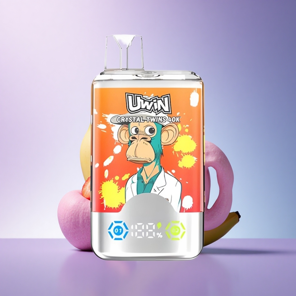 Uwin Crystal Twins 40000 Puffs Strawberry Banana Love Dual Flavor 850mAh