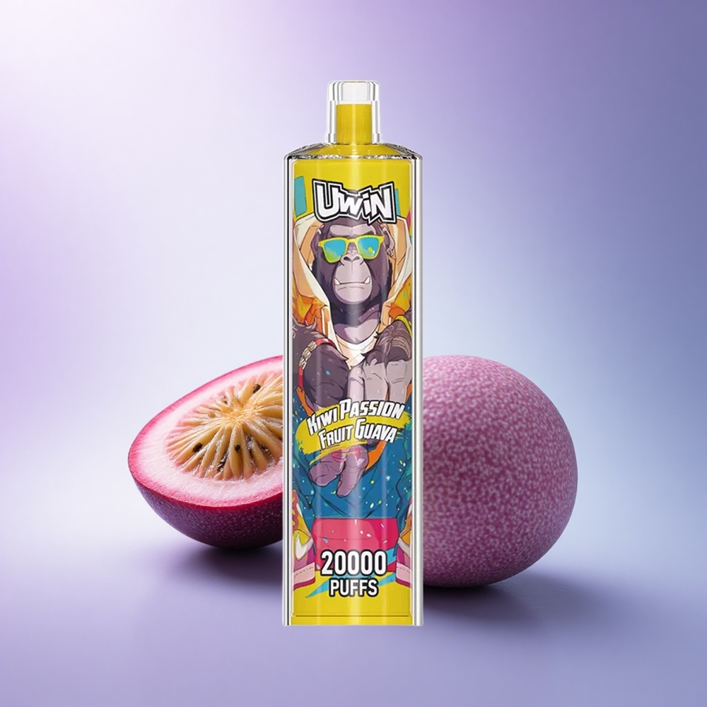 Uwin Shisha Hookah Crystal 20000 Puffs Kiwi Passion Fruit Guava Mesh Coil Type-C Rechargeable