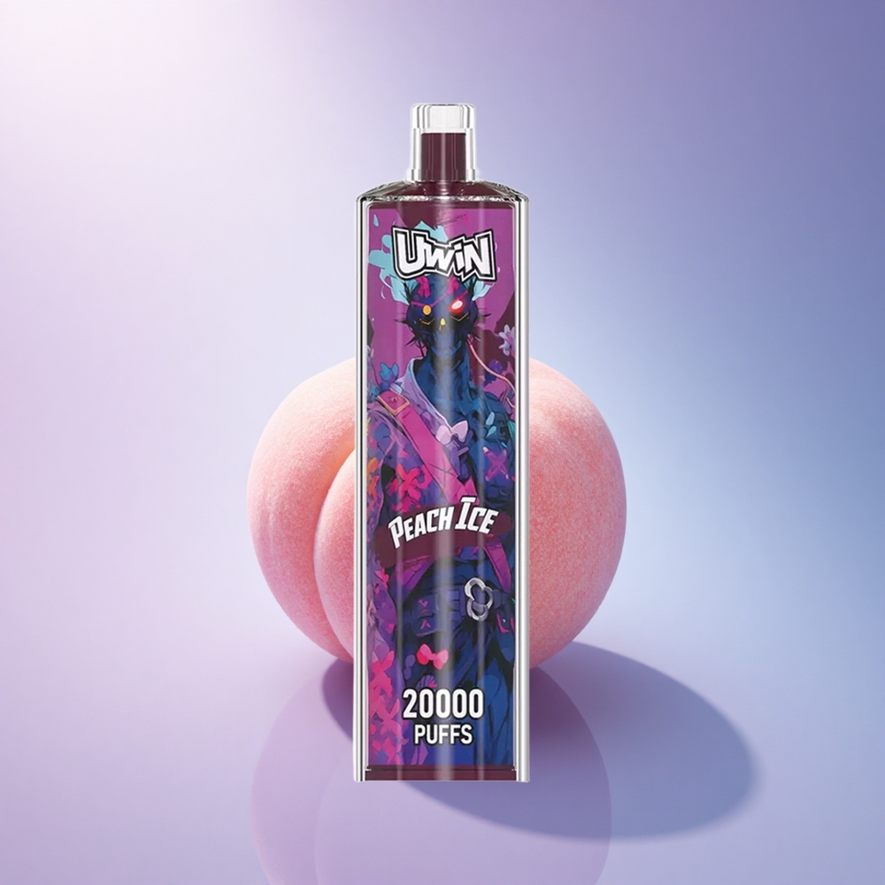 Uwin Shisha Hookah Crystal 20000 Puffs Peach Ice Zero Nicotine Mesh Coil