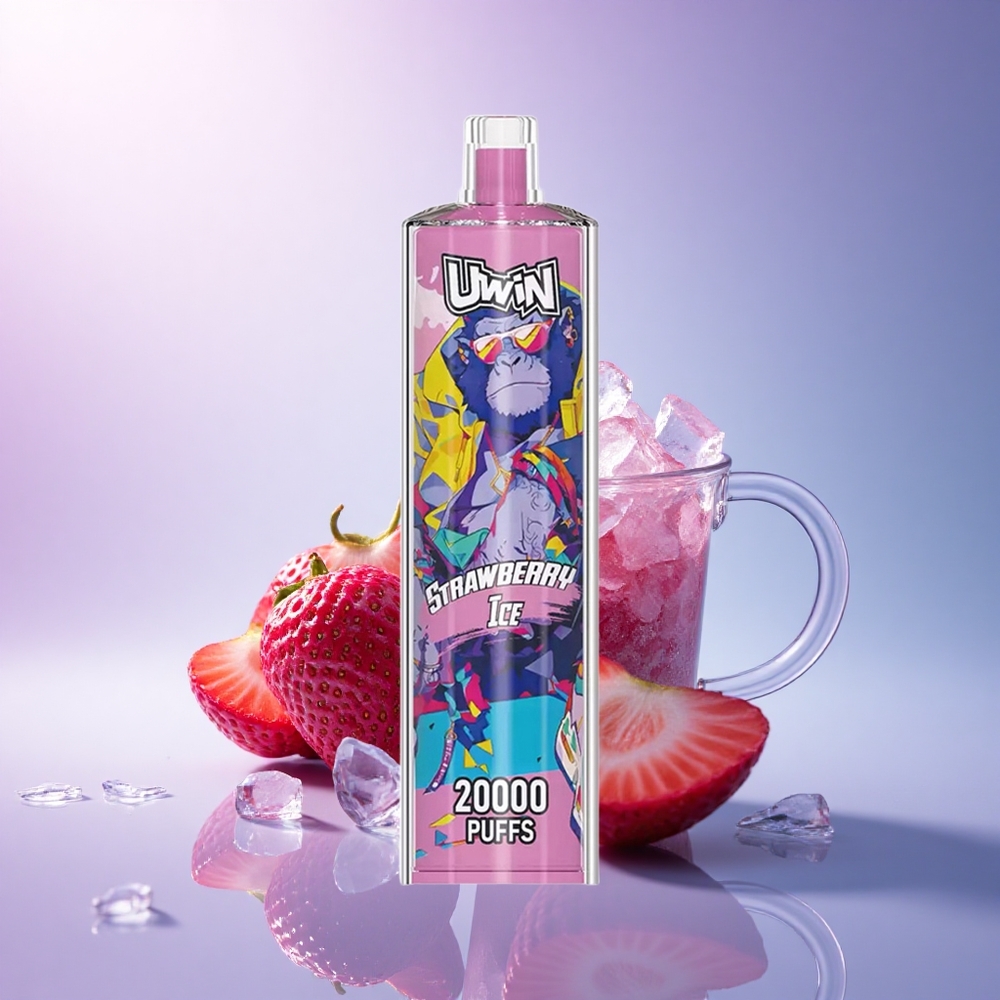Uwin Shisha Hookah Crystal 20000 Puffs Strawberry Ice Rechargeable 650mAh Mesh Coil
