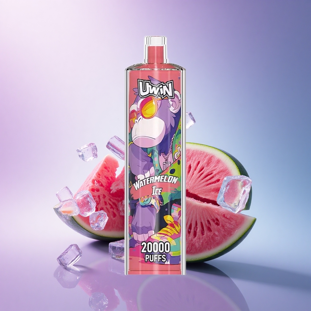 Uwin Shisha Hookah Crystal 20000 Puffs Watermelon Ice Zero Nicotine 22ml Mesh Coil