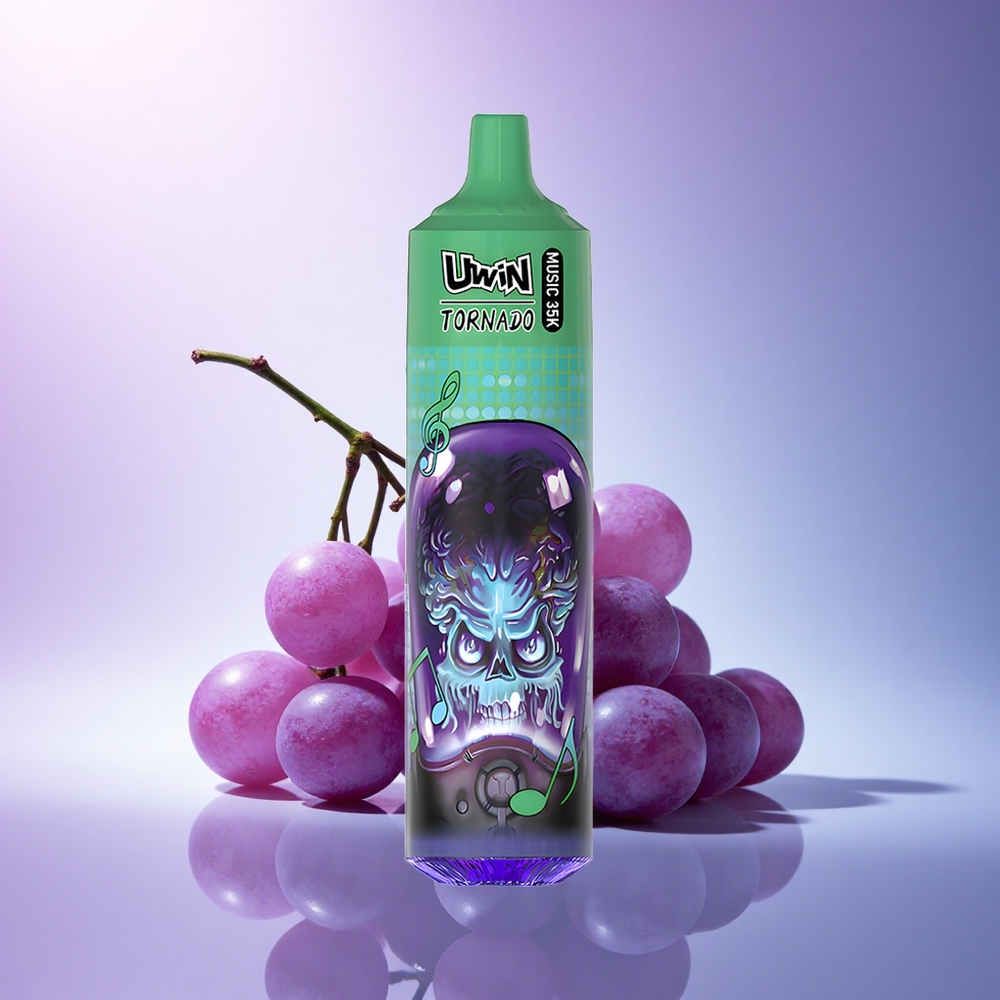 Uwin Tornado 35K Music Puffs Grape Ice Mesh 1.0 Ohm Rechargeable 600mAh