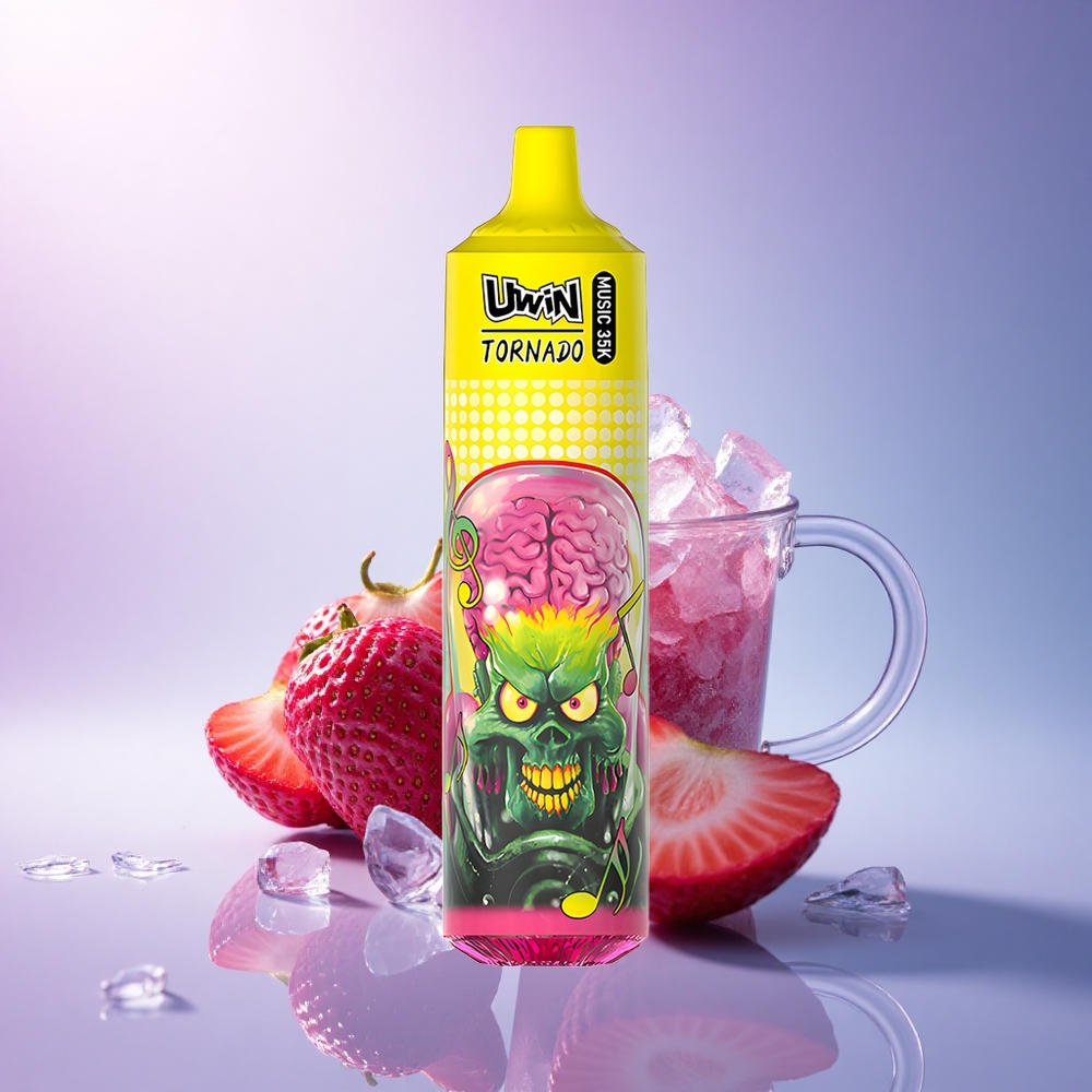 Uwin Tornado 35K Music Puffs Strawberry Ice 5% Nicotine 600mAh Mesh Coil