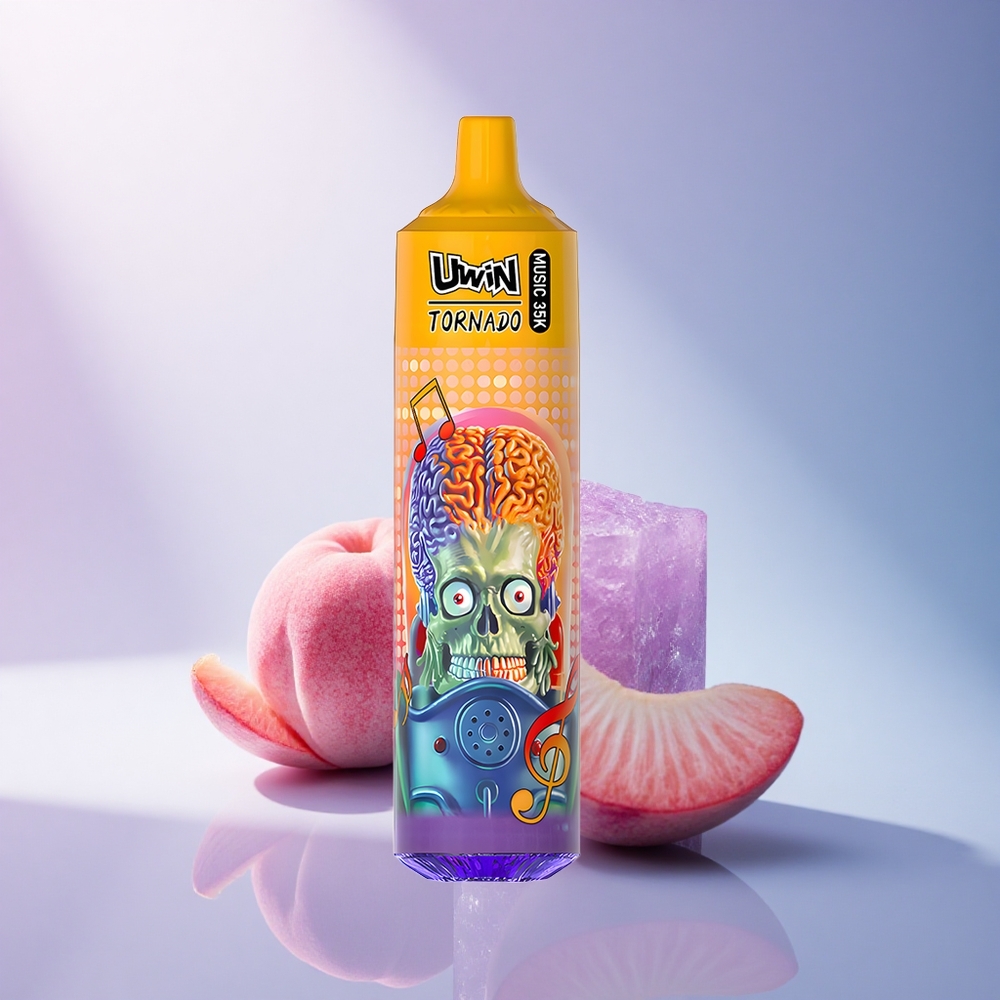 Uwin Tornado 35K Music Puffs Summer Peach Ice with 5% Nicotine and 600mAh Battery