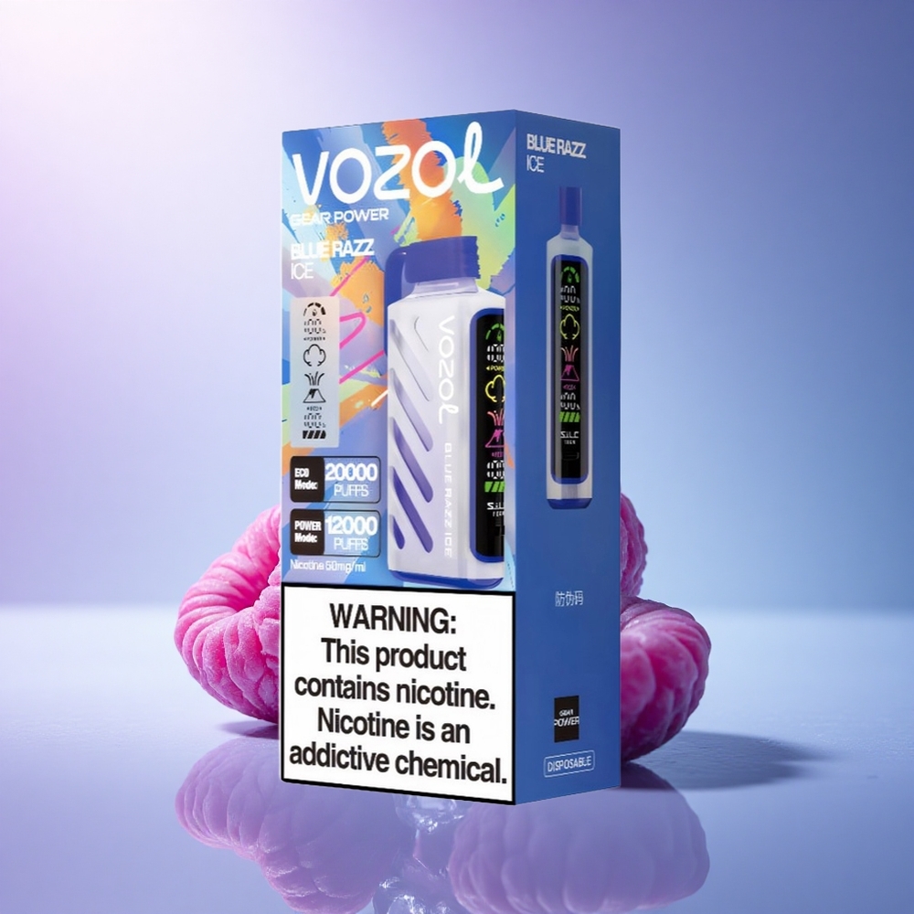 VOZOL Gear Power 20000 Puffs Blue Razz Ice Dual Mesh 20mL 5% Nicotine