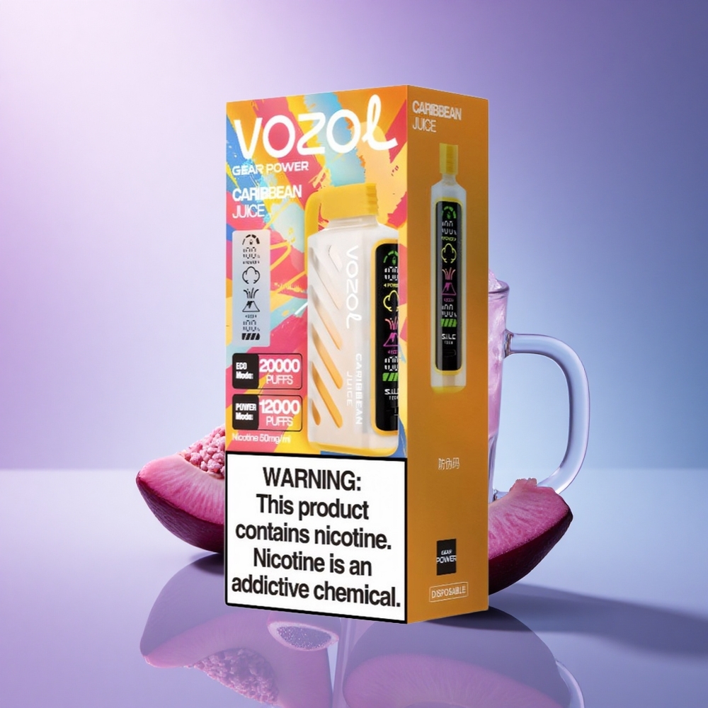 VOZOL Gear Power 20000 Puffs Caribbean Juice Dual Mesh 20mL 5% Nicotine