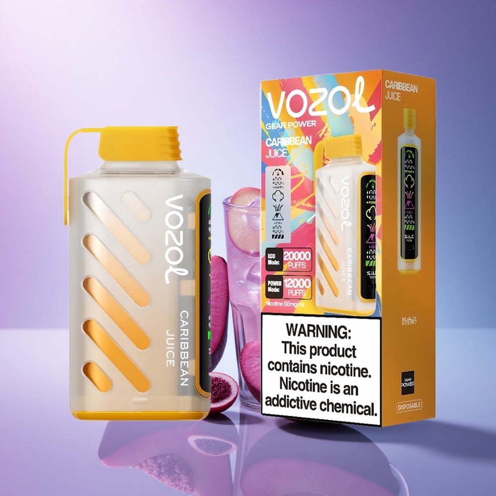 VOZOL Gear Power 20000 Puffs Caribbean Juice Dual Mesh 20mL 5% Nicotine