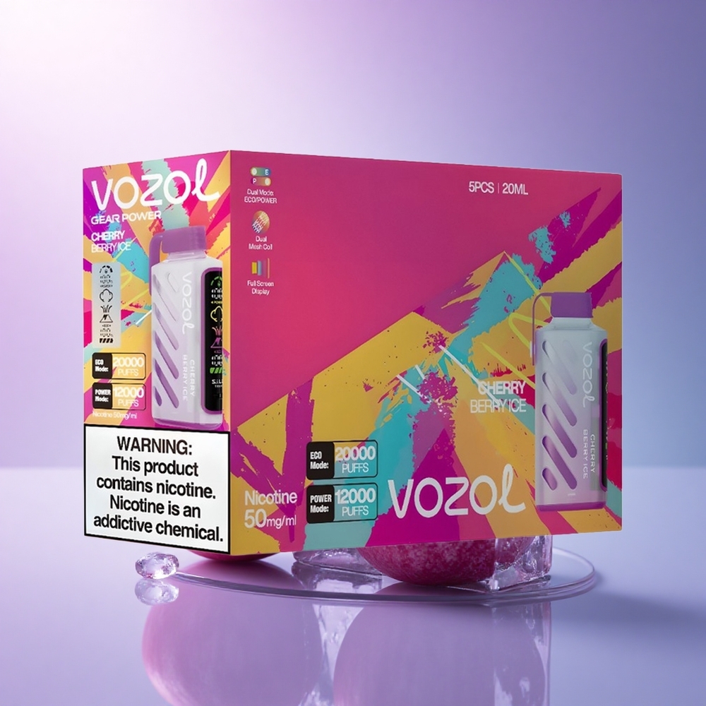 VOZOL Gear Power 20000 Puffs Cherry Berry Ice Dual Mesh 20mL 5% Nicotine