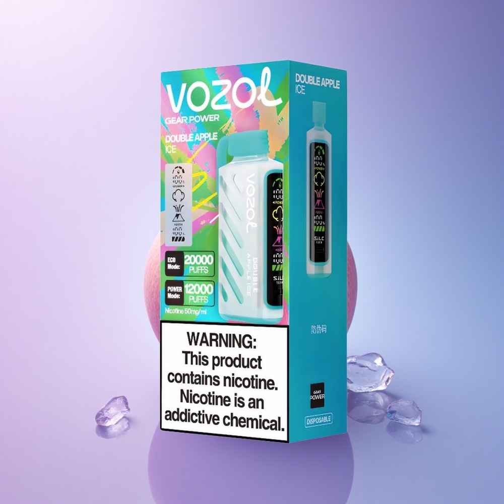 VOZOL Gear Power 20000 Puffs Double Apple Ice Dual Mesh Coil 20mL Nicotine 5%