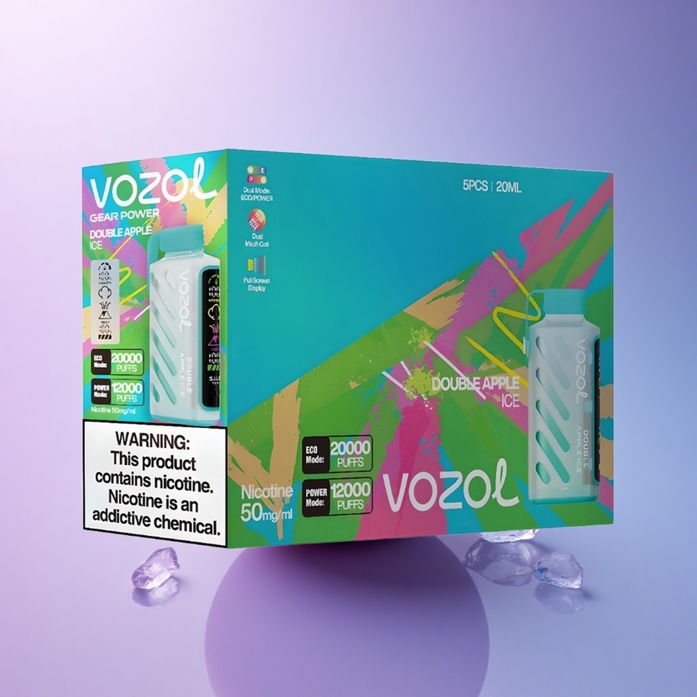 VOZOL Gear Power 20000 Puffs Double Apple Ice Dual Mesh Coil 20mL Nicotine 5%