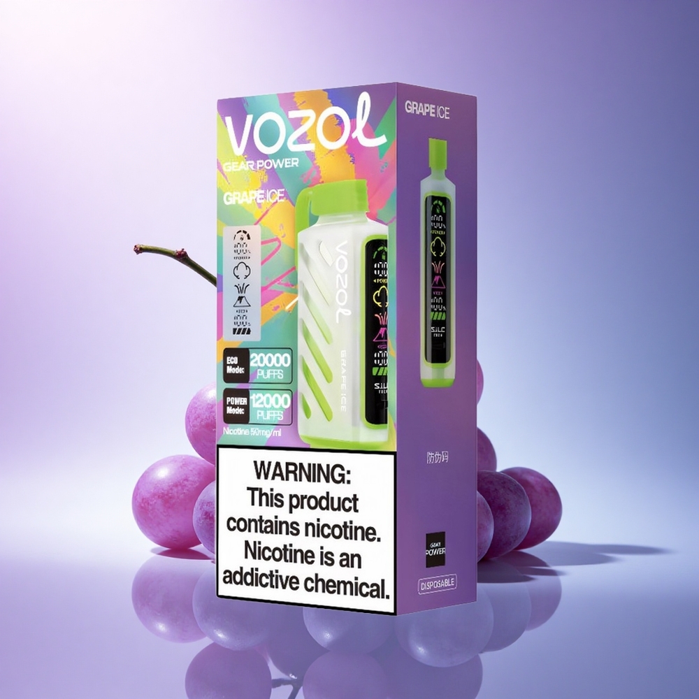 VOZOL Gear Power 20000 Puffs Grape Ice Dual Mesh Coil 20mL