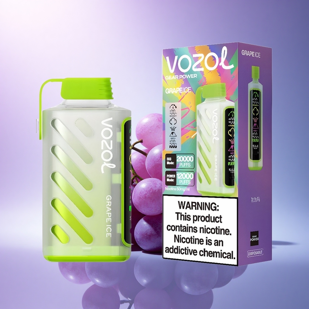 VOZOL Gear Power 20000 Puffs Grape Ice Dual Mesh Coil 20mL