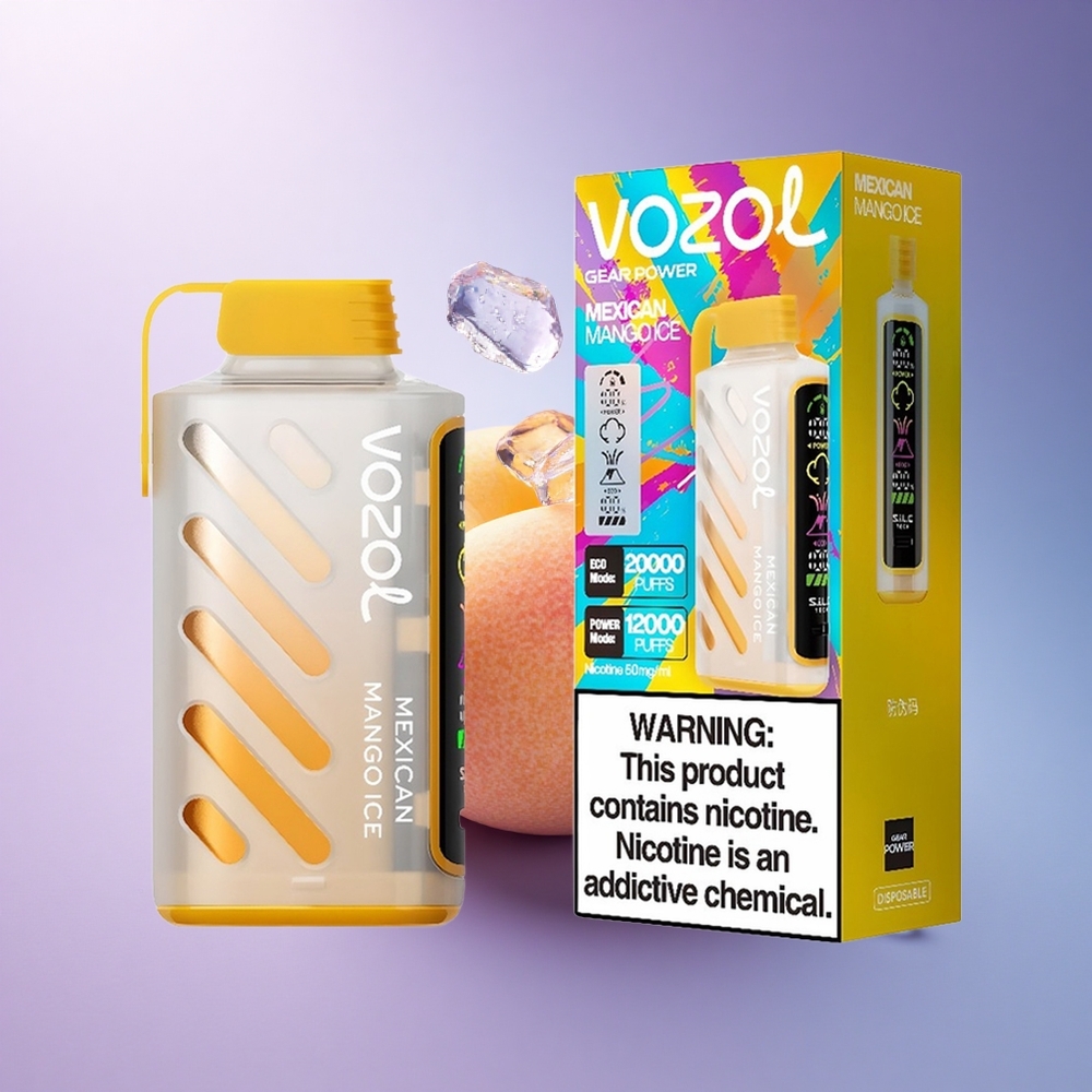 VOZOL Gear Power 20000 Puffs Mexican Mango Ice Dual Mesh Full Screen 20mL Nicotine 5%