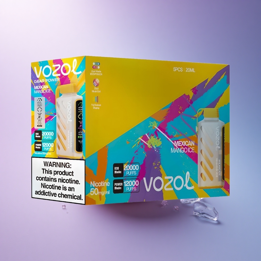 VOZOL Gear Power 20000 Puffs Mexican Mango Ice Dual Mesh Full Screen 20mL Nicotine 5%