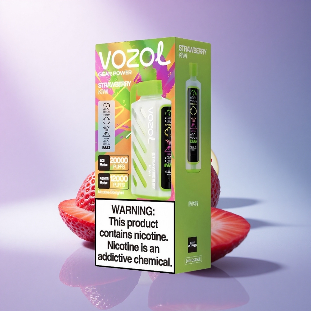 VOZOL Gear Power 20000 Puffs Strawberry Kiwi Dual Mesh 20mL 5% Nicotine