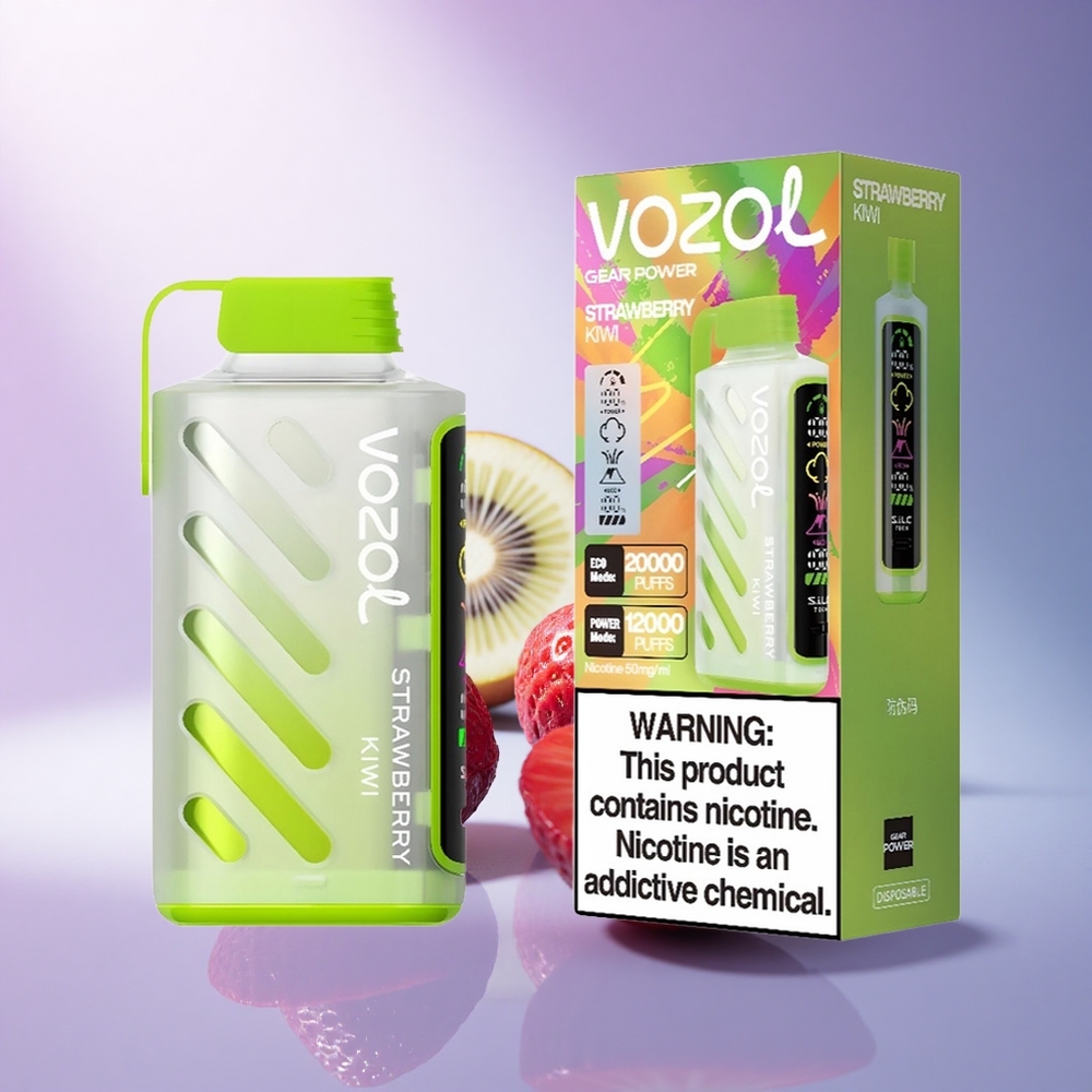 VOZOL Gear Power 20000 Puffs Strawberry Kiwi Dual Mesh 20mL 5% Nicotine