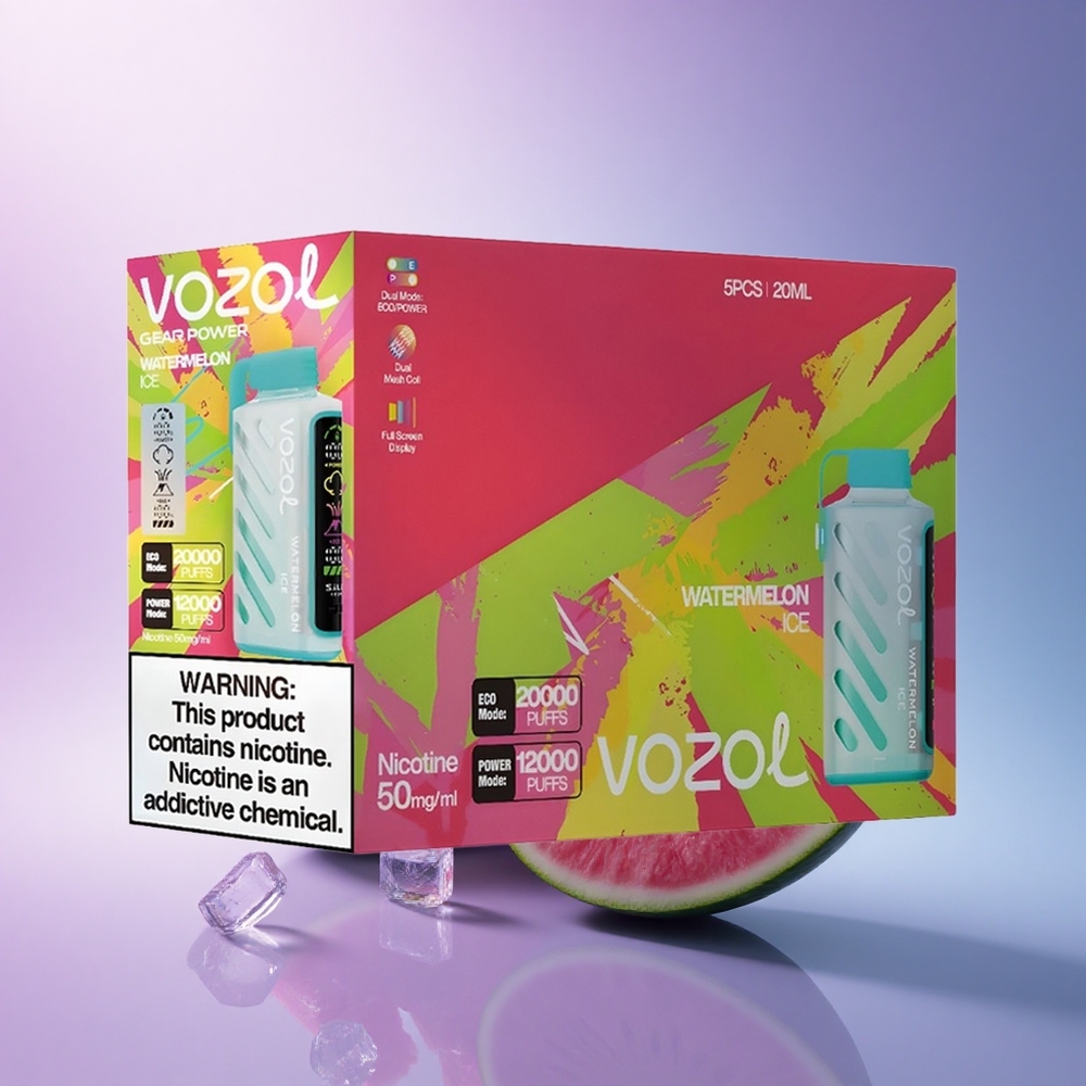 VOZOL Gear Power 20000 Puffs Watermelon Ice Dual Mesh 20mL 5% Nicotine