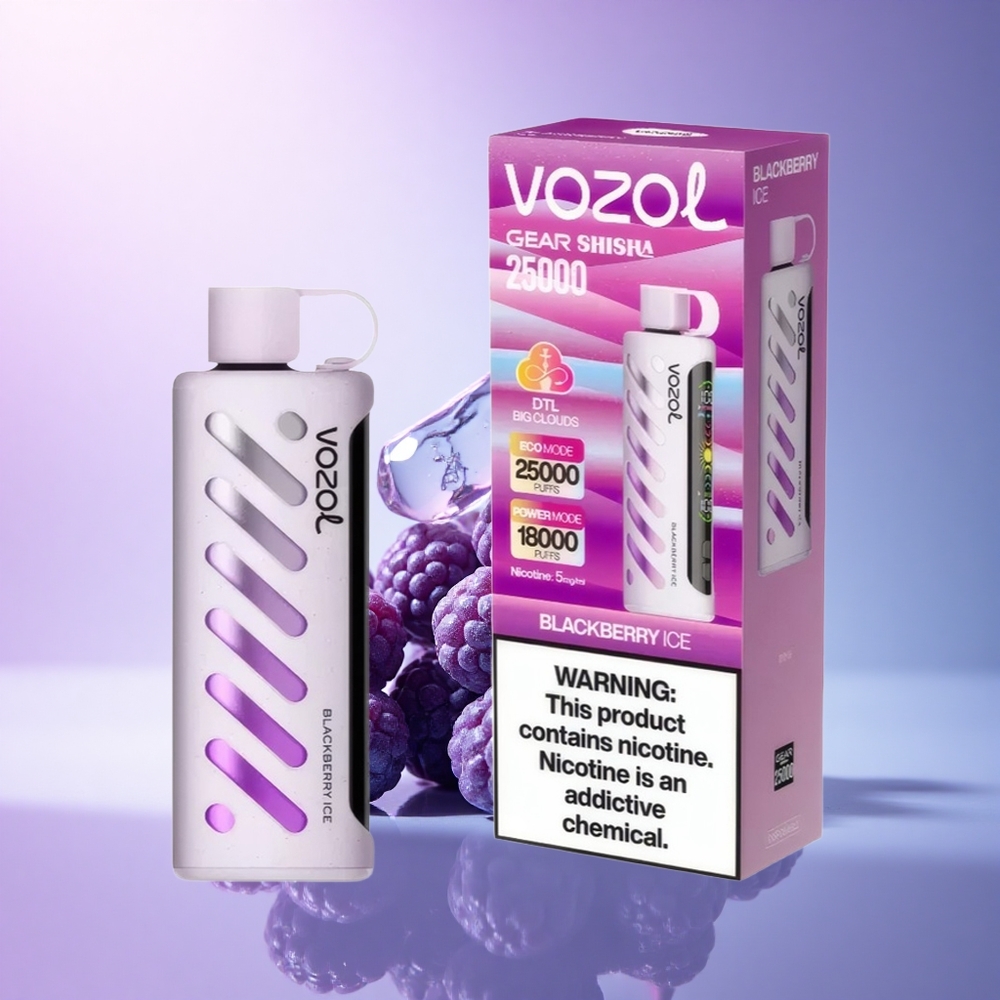 VOZOL Gear Shisha 25000 Puffs Blackberry Ice Dual Mesh 1000mAh 5mg Nicotine
