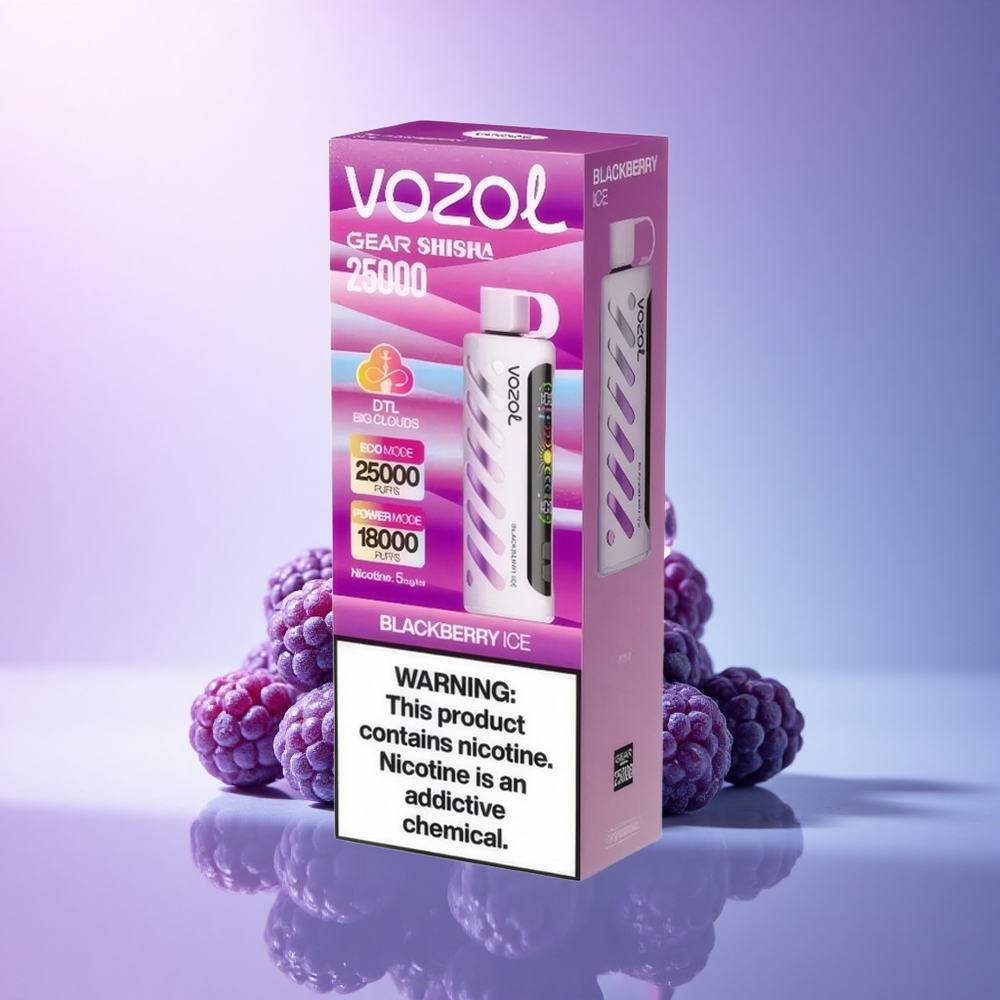 VOZOL Gear Shisha 25000 Puffs Blackberry Ice Dual Mesh 1000mAh 5mg Nicotine