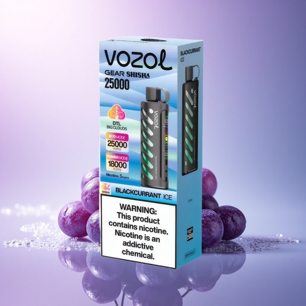 VOZOL Gear Shisha 25000 Puffs Blackcurrant Ice Dual Mesh 1000mAh