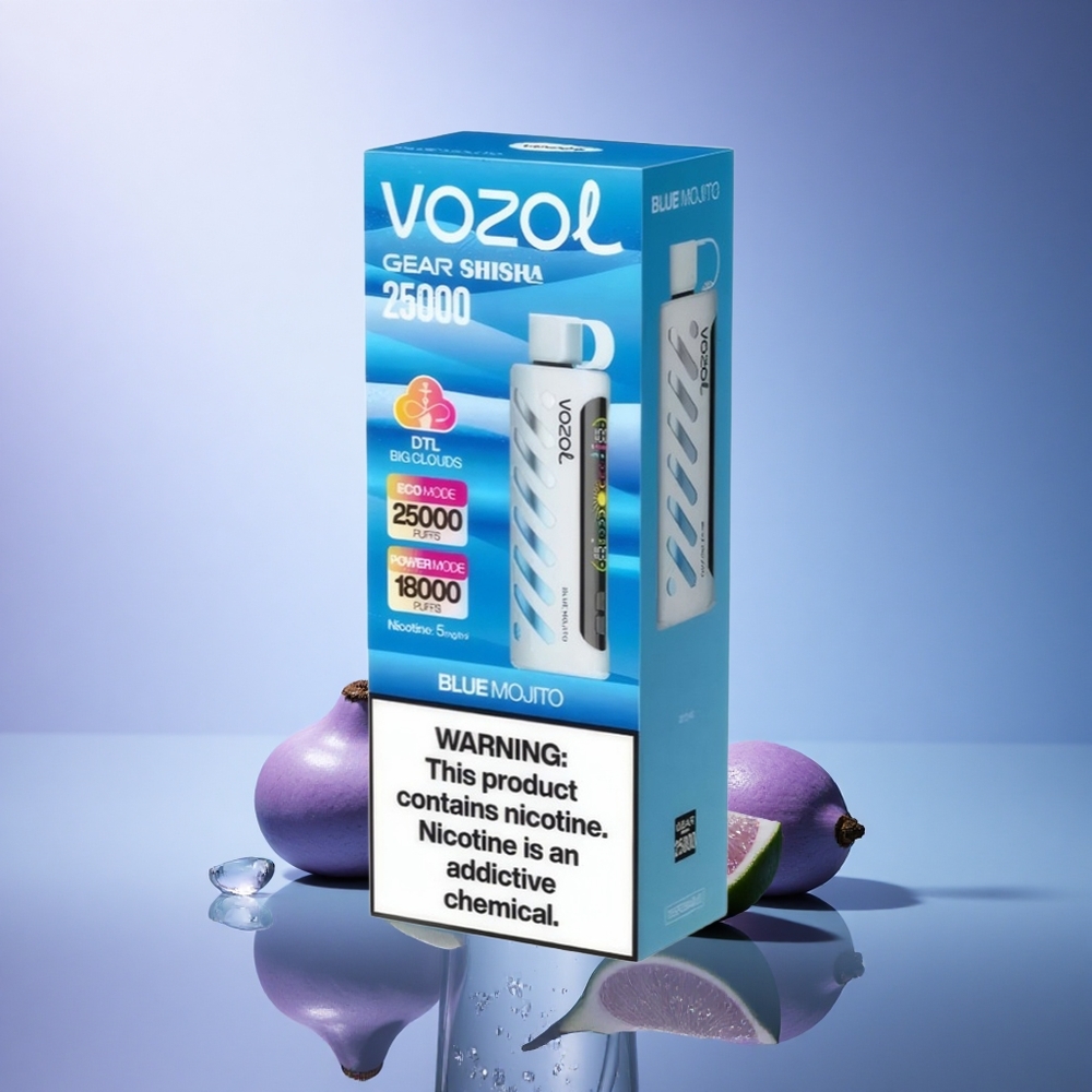VOZOL Gear Shisha 25000 Puffs Blue Mojito Dual Mesh 5mg Nicotine