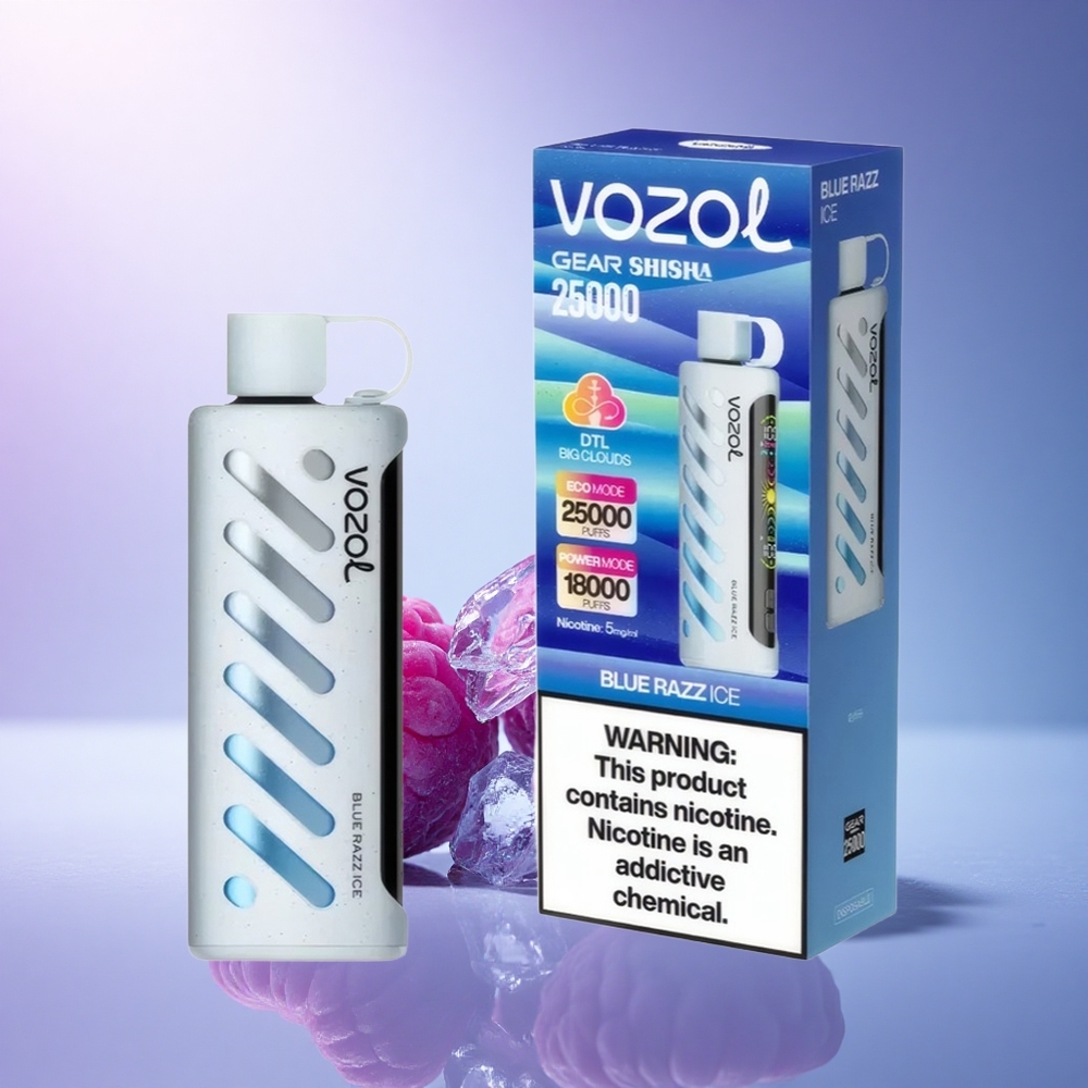 VOZOL Gear Shisha 25000 Puffs Blue Razz Ice Dual Mesh 1000mAh