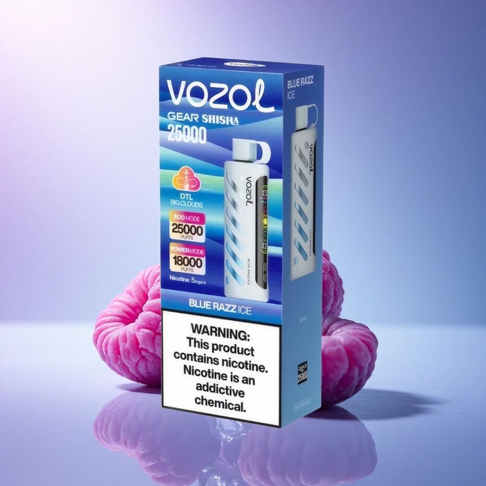 VOZOL Gear Shisha 25000 Puffs Blue Razz Ice Dual Mesh 1000mAh