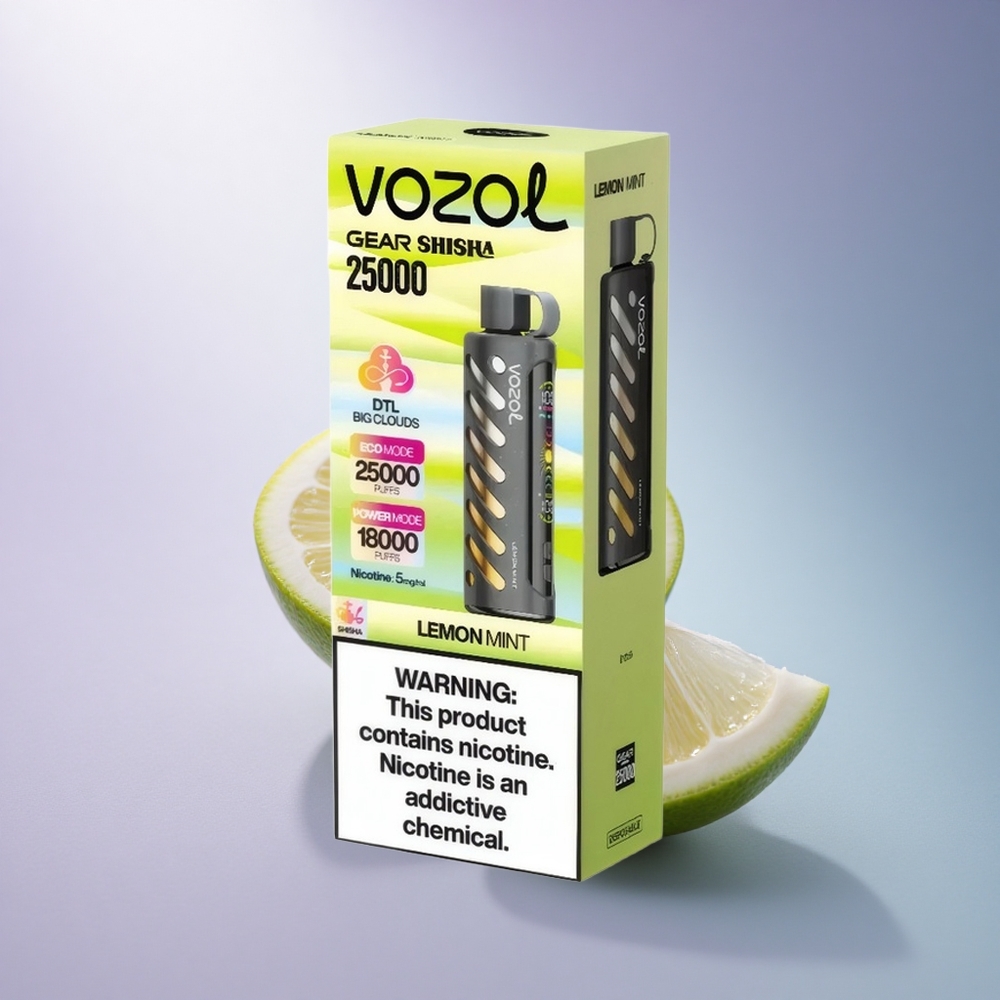 VOZOL Gear Shisha 25000 Puffs Lemon Mint Dual Mesh 1000mAh
