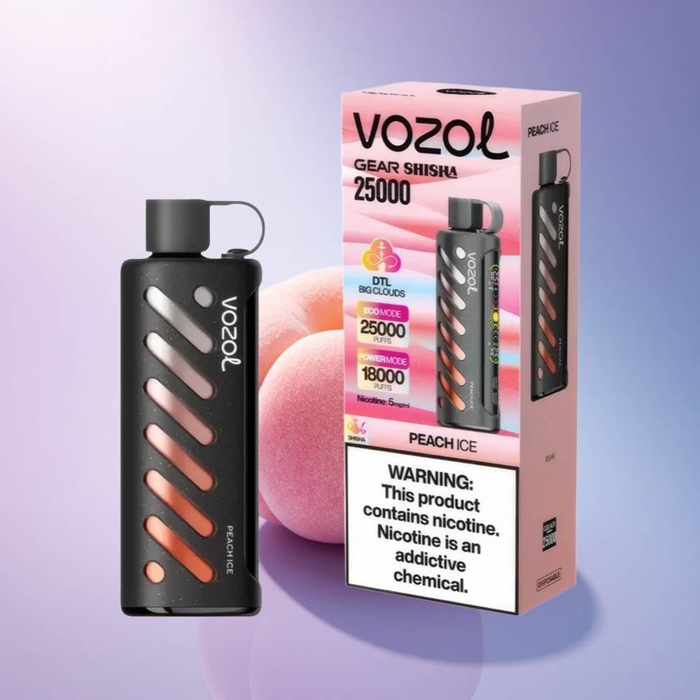 VOZOL Gear Shisha 25000 Puffs Peach Ice Dual Mesh 1000mAh