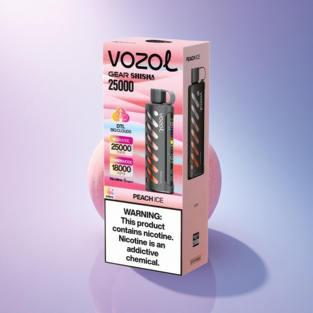 VOZOL Gear Shisha 25000 Puffs Peach Ice Dual Mesh 1000mAh