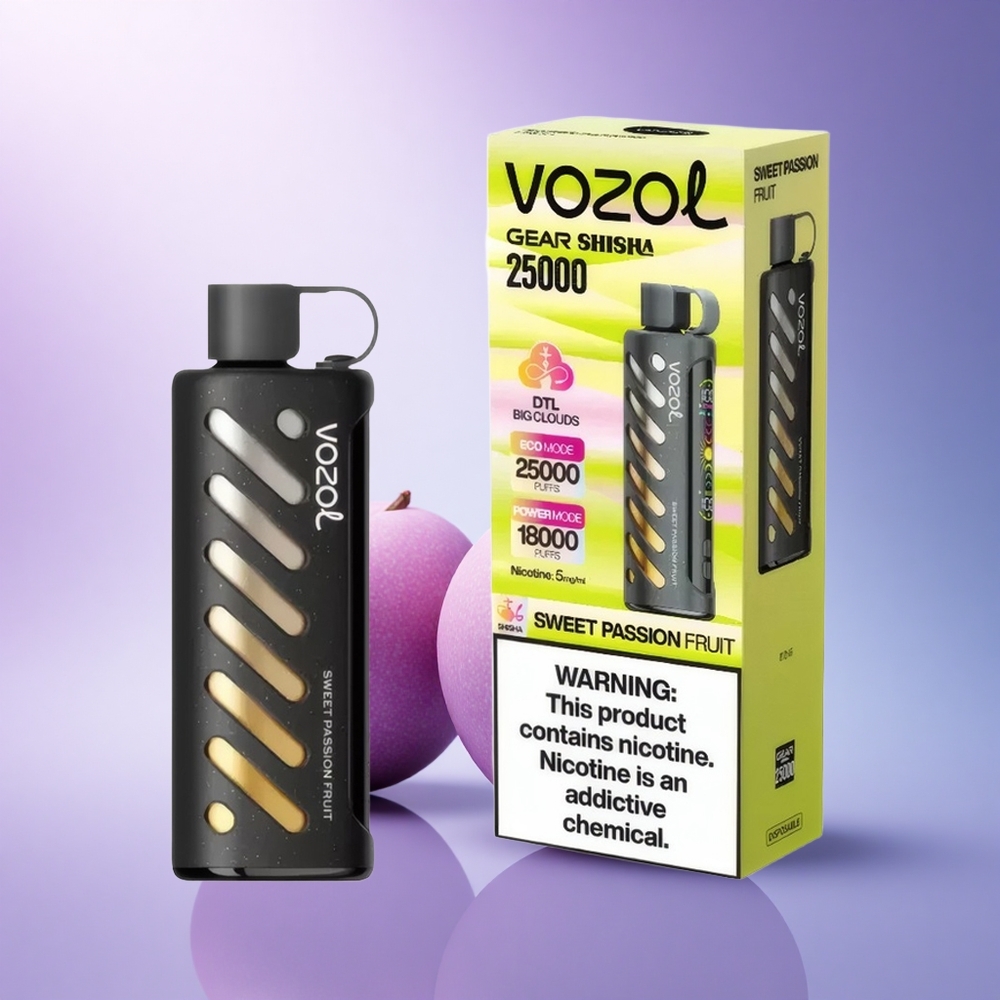 VOZOL Gear Shisha 25000 Puffs Sweet Passion Fruit Dual Mesh 1000mAh
