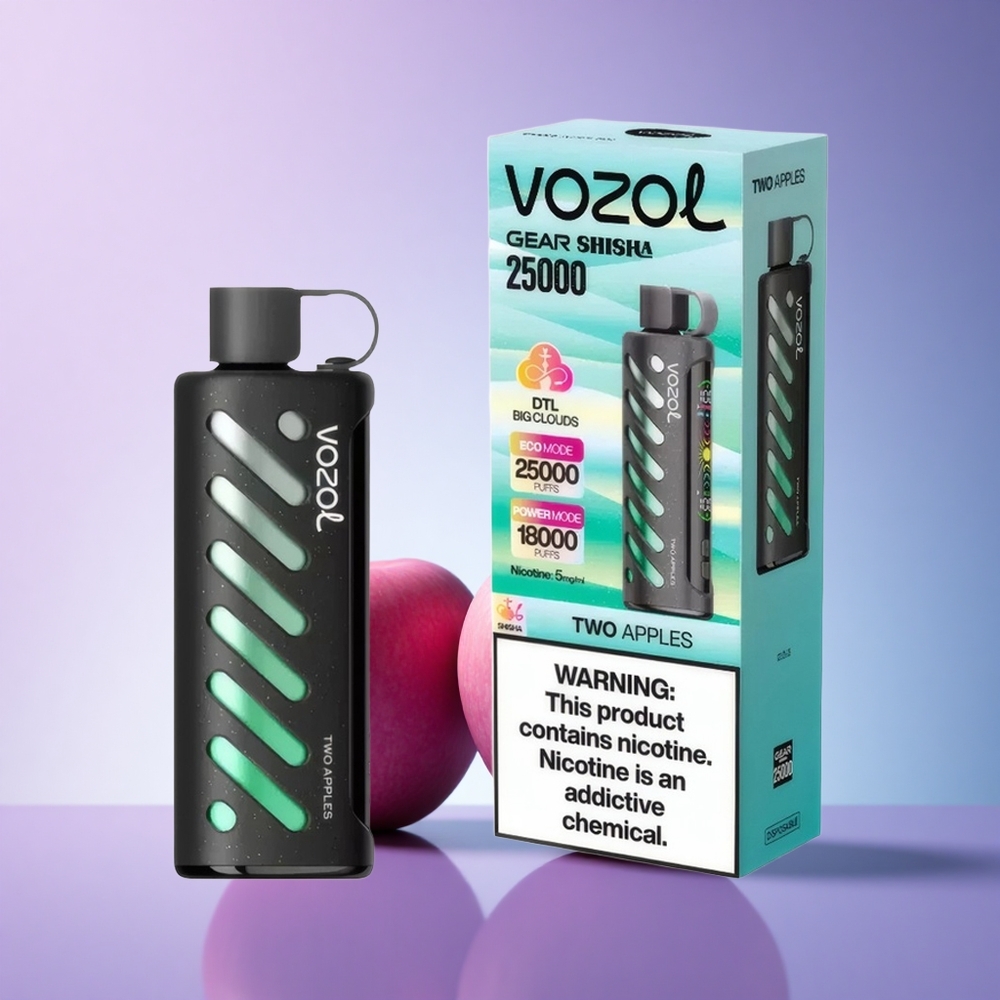 VOZOL Gear Shisha 25000 Puffs Two Apples Dual Mesh 1000mAh 5mg Nicotine