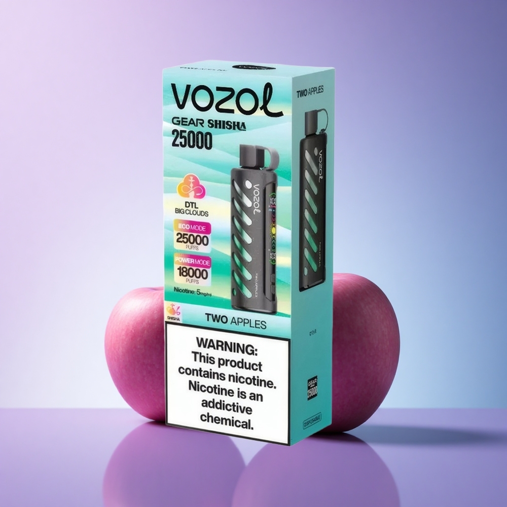 VOZOL Gear Shisha 25000 Puffs Two Apples Dual Mesh 1000mAh 5mg Nicotine