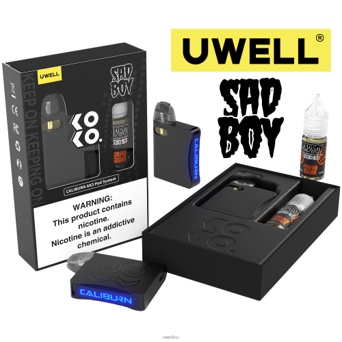 UWELL CALIBURN AK3 KIT + A3S 0.8OHM PODS (X2) + DADDY'S VAPOR 10ML SALTS 50MG | UWELL Online Shop CRL: Black/FLV: Pumpkin Cookie 50mg L0PHN239
