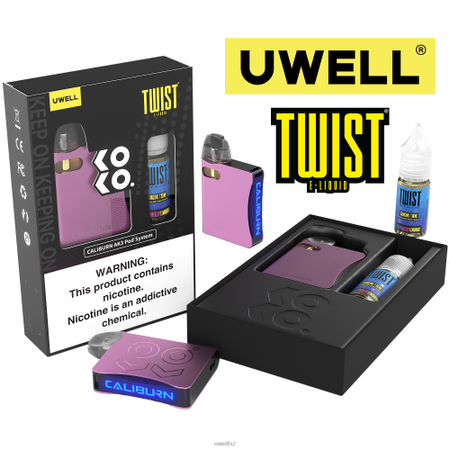 UWELL CALIBURN AK3 KIT + A3S 0.8OHM PODS (X2) + DADDY'S VAPOR 10ML SALTS 50MG | UWELL Vape Flavours CRL: Pink/FLV: Berry Medly Lemonade L0PHN246
