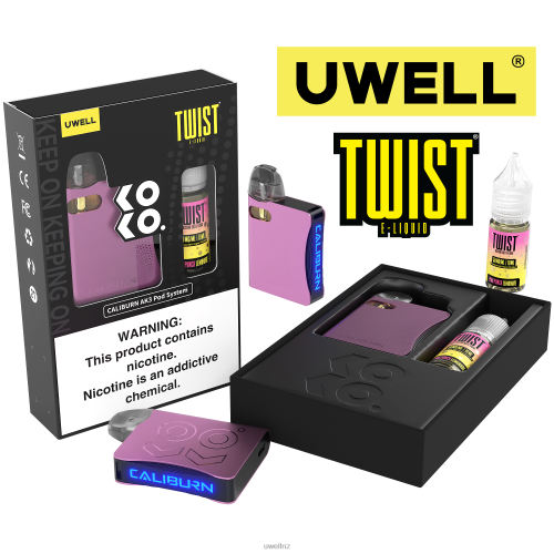 UWELL CALIBURN AK3 KIT + A3S 0.8OHM PODS (X2) + DADDY'S VAPOR 10ML SALTS 50MG | UWELL Vape NZ CRL: Pink/FLV: Pink Punch Lemonade 50mg L0PHN241