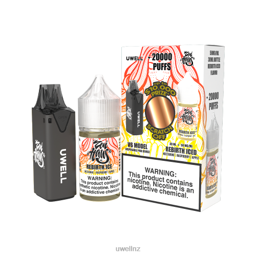UWELL V6 DISPOSABLE DEVICE + DADDY\'S VAPOR 30ML JUICE - COLLAB BUNDLE | UWELL Auckland CLR: Blue/FLV: Blue Raspberry Peach 50mg L0PHN203