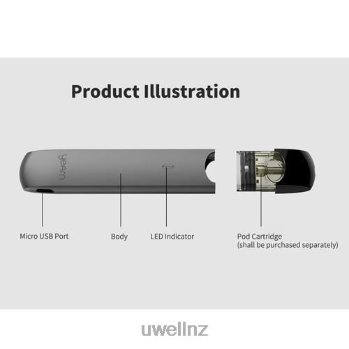 UWELL YEARN POD DEVICE (PODS NOT INCLUDED) | UWELL Wellington Black L0PHN254